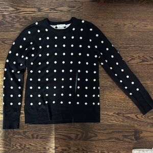 Equipment Black Sweater with White Dots